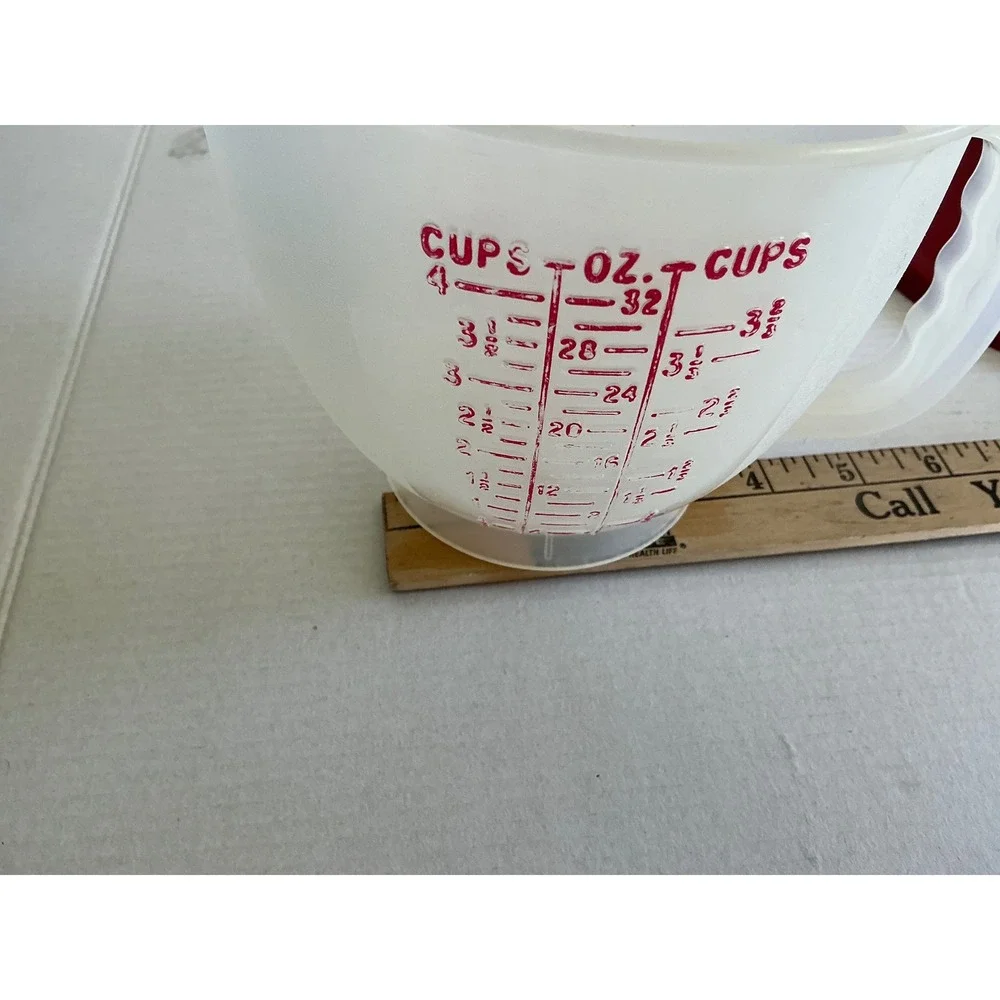 Tupperware Vintage Mix-N-Stor Measuring Pitcher 8 Cup 2 Quart Red Lid 1288-2